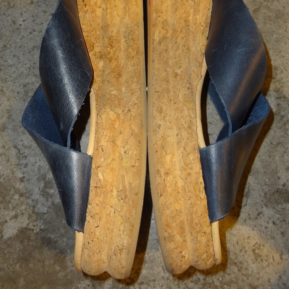 Andre Assous Blue Brook Sandals Leather & Cork 8 - Picture 4 of 8